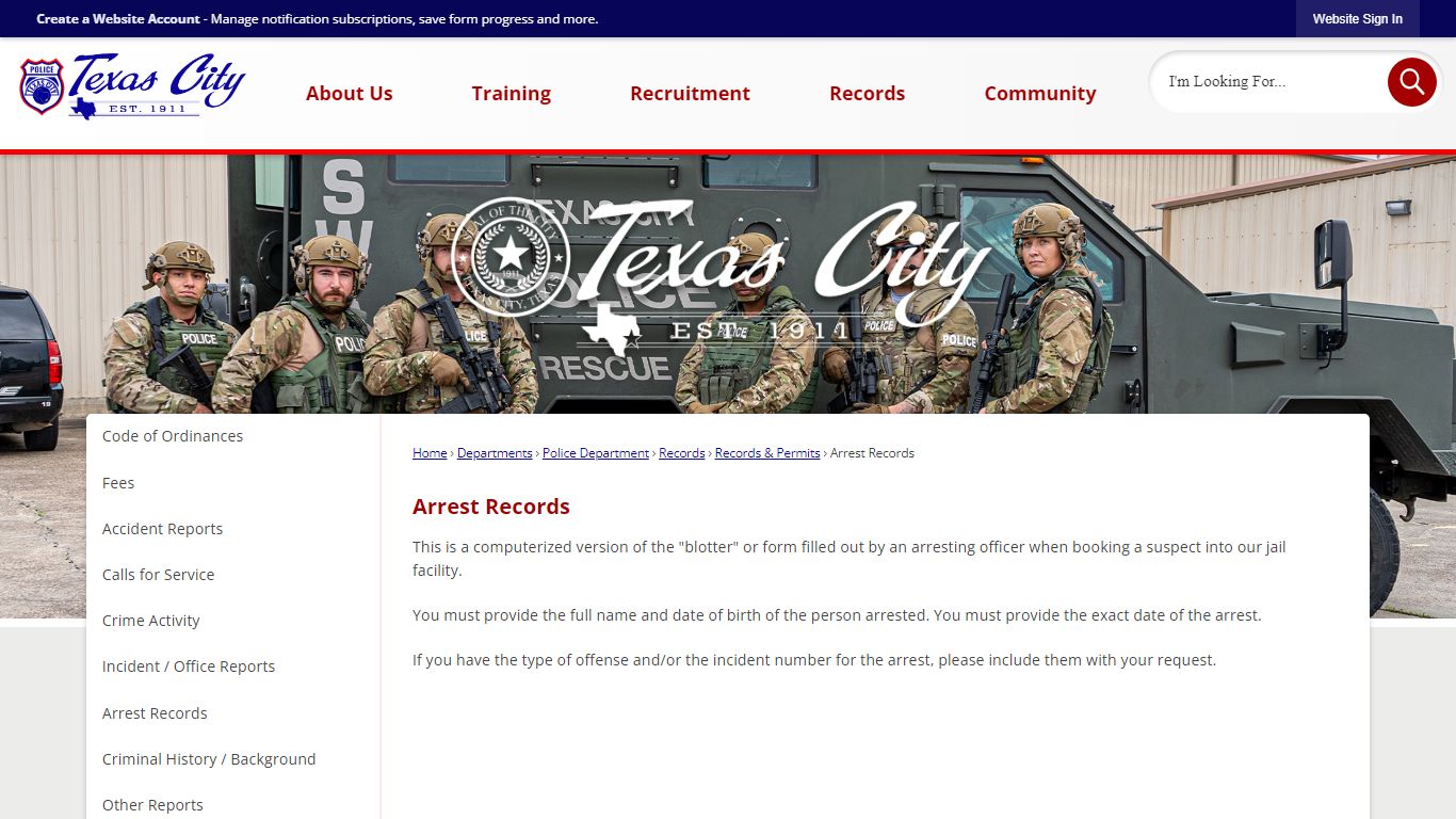 Arrest Records | Texas City, TX