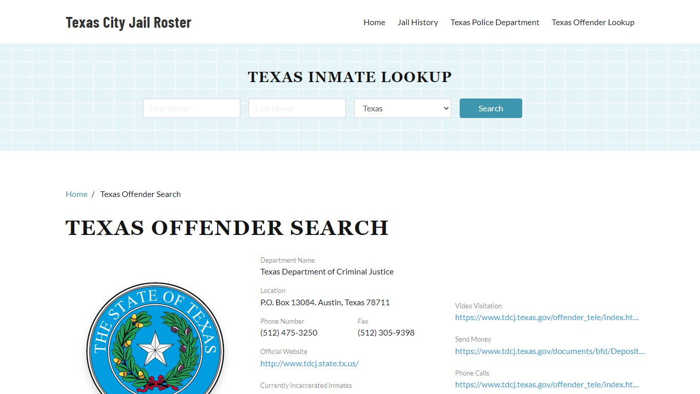 Texas Offender Lookup, City Jail Records Search